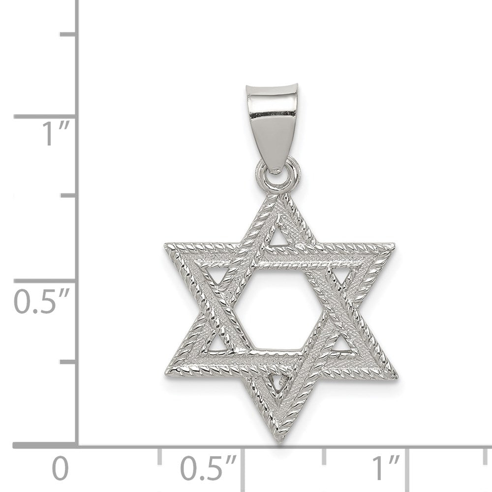 Sterling Silver Satin Star of David Charm