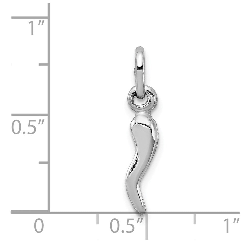 Sterling Silver Rhodium-plated Italian Horn Charm