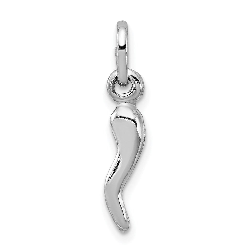 Sterling Silver Rhodium-plated Italian Horn Charm