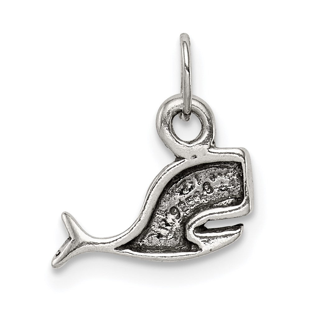 Sterling Silver Antiqued Whale Charm