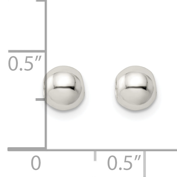 Sterling Silver Polished Two Piece Bead Set Size: 6MM X 5.6MM