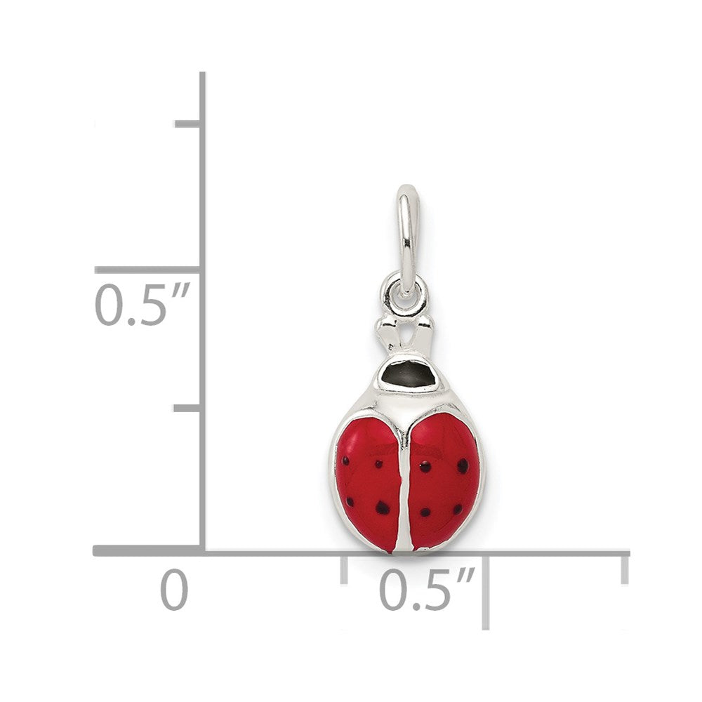 Sterling Silver Enameled Lady Bug Charm