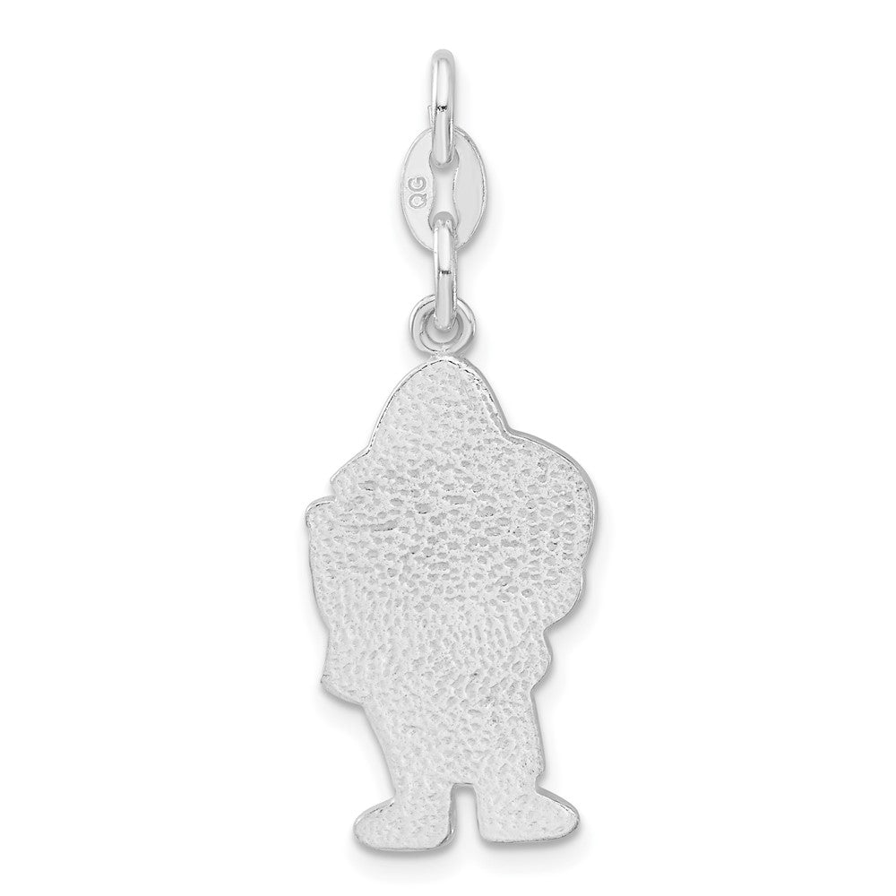 Sterling Silver Polished & Enameled Santa Charm