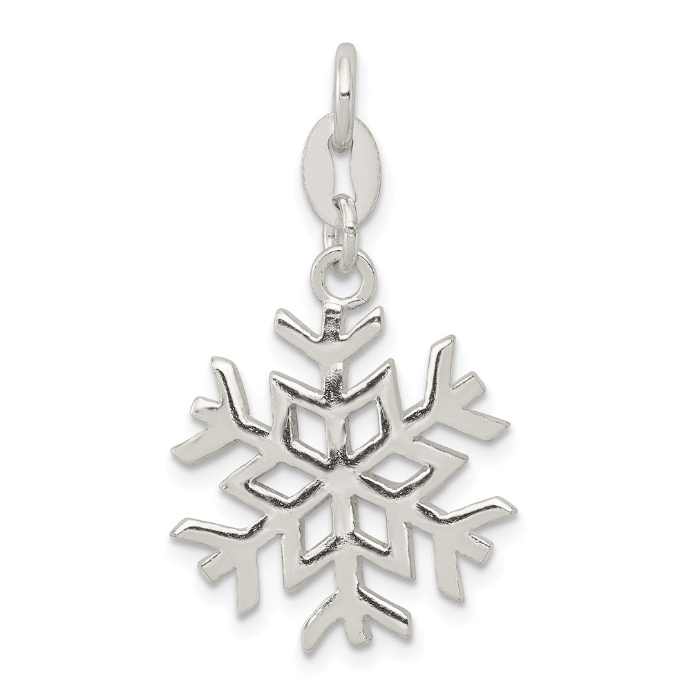 Sterling Silver Polished Snowflake Charm