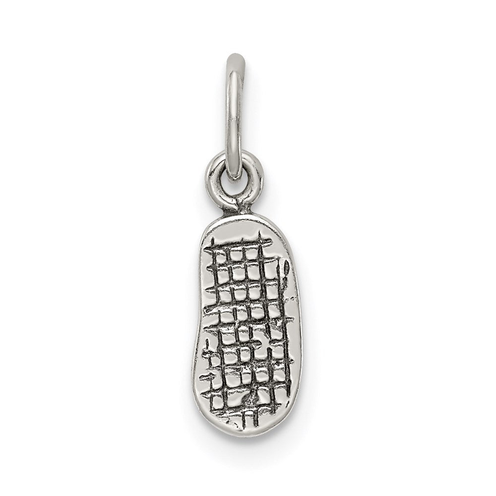Sterling Silver Antiqued& Textured Flip Flop Children's Charm