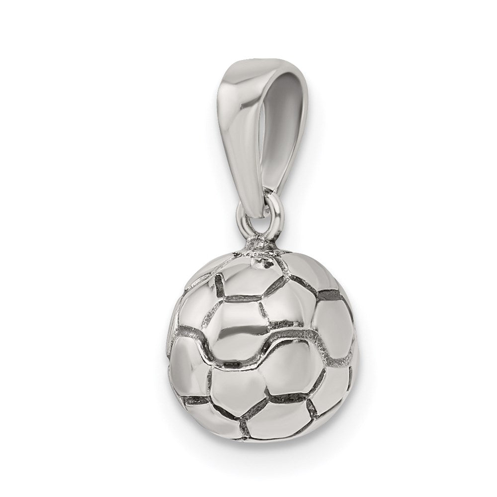 Sterling Silver Antiqued Soccer Ball Pendant