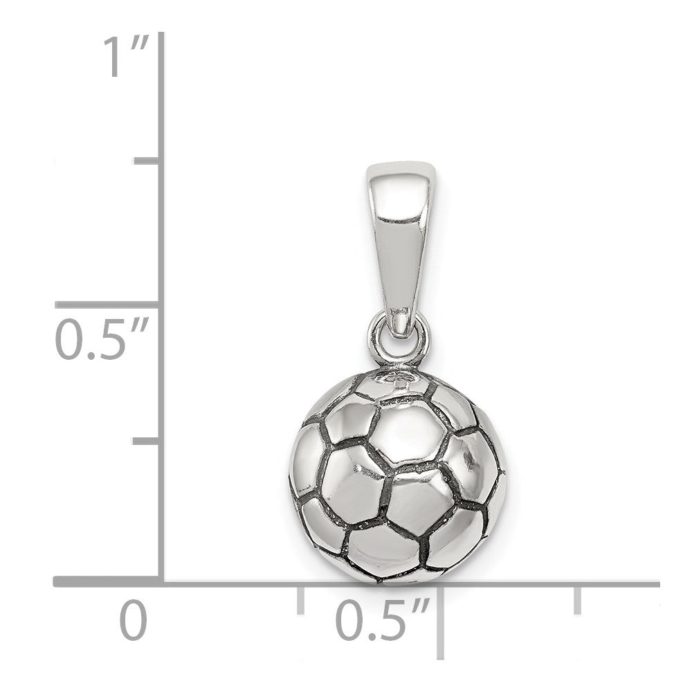 Sterling Silver Antiqued Soccer Ball Pendant