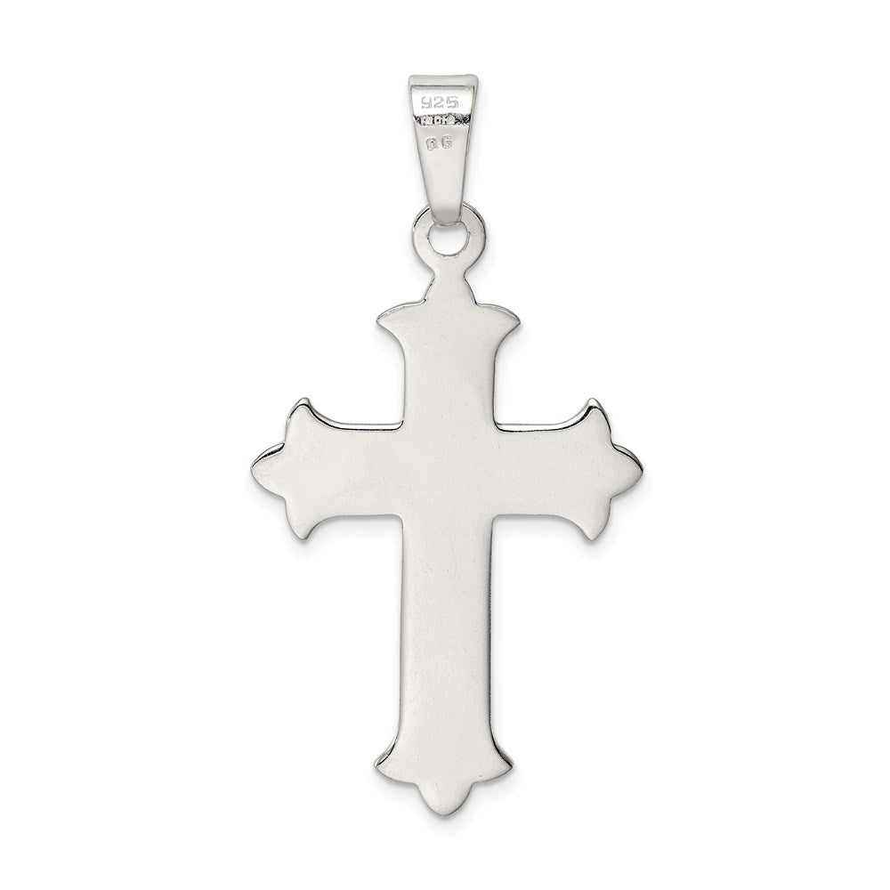 Sterling Silver Polished and Textured Cross Pendant