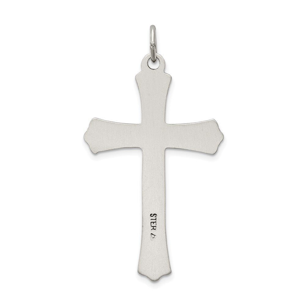 Sterling Silver Antiqued Satin Halo and Corpus Cross Pendant