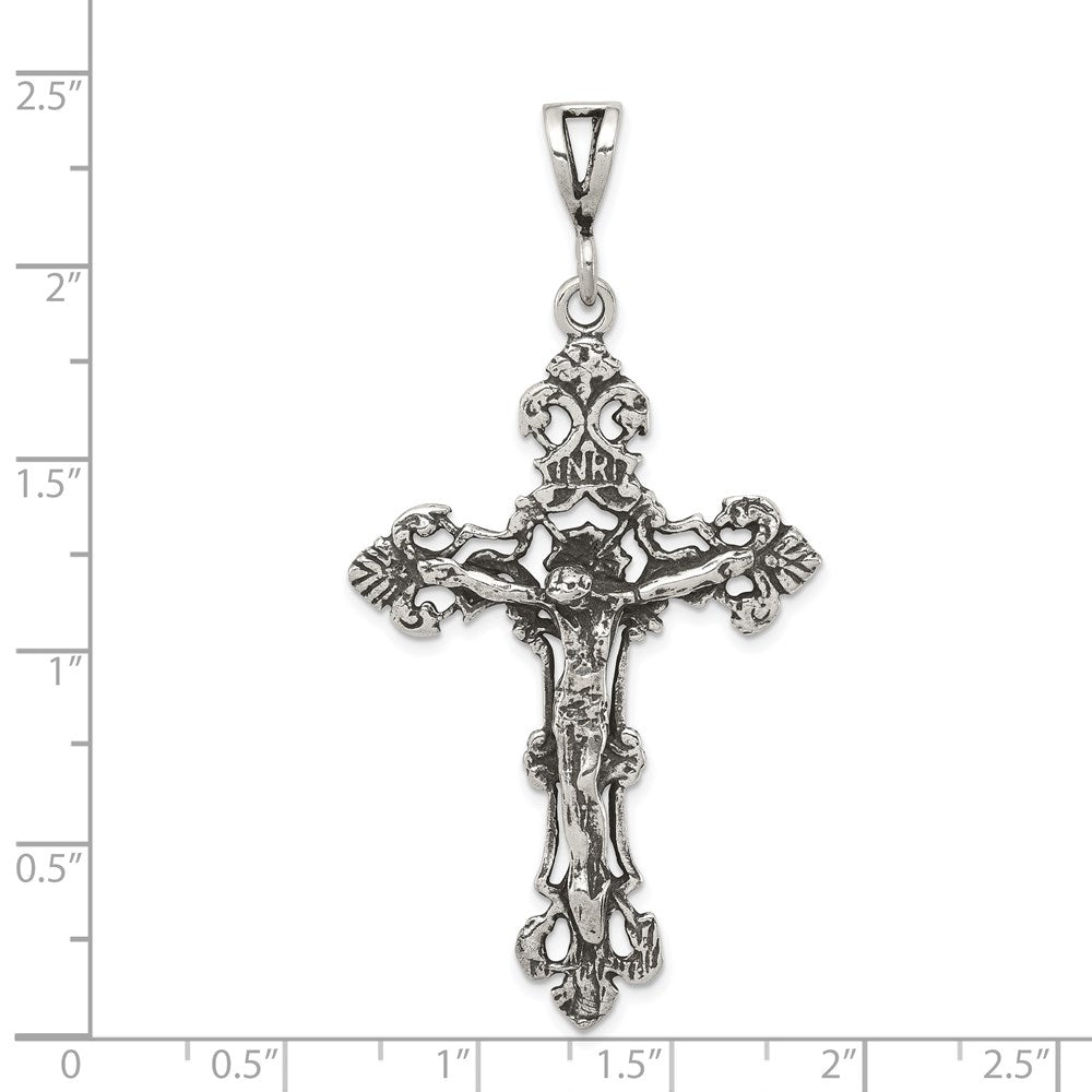 Sterling Silver Antiqued Crucifix Charm