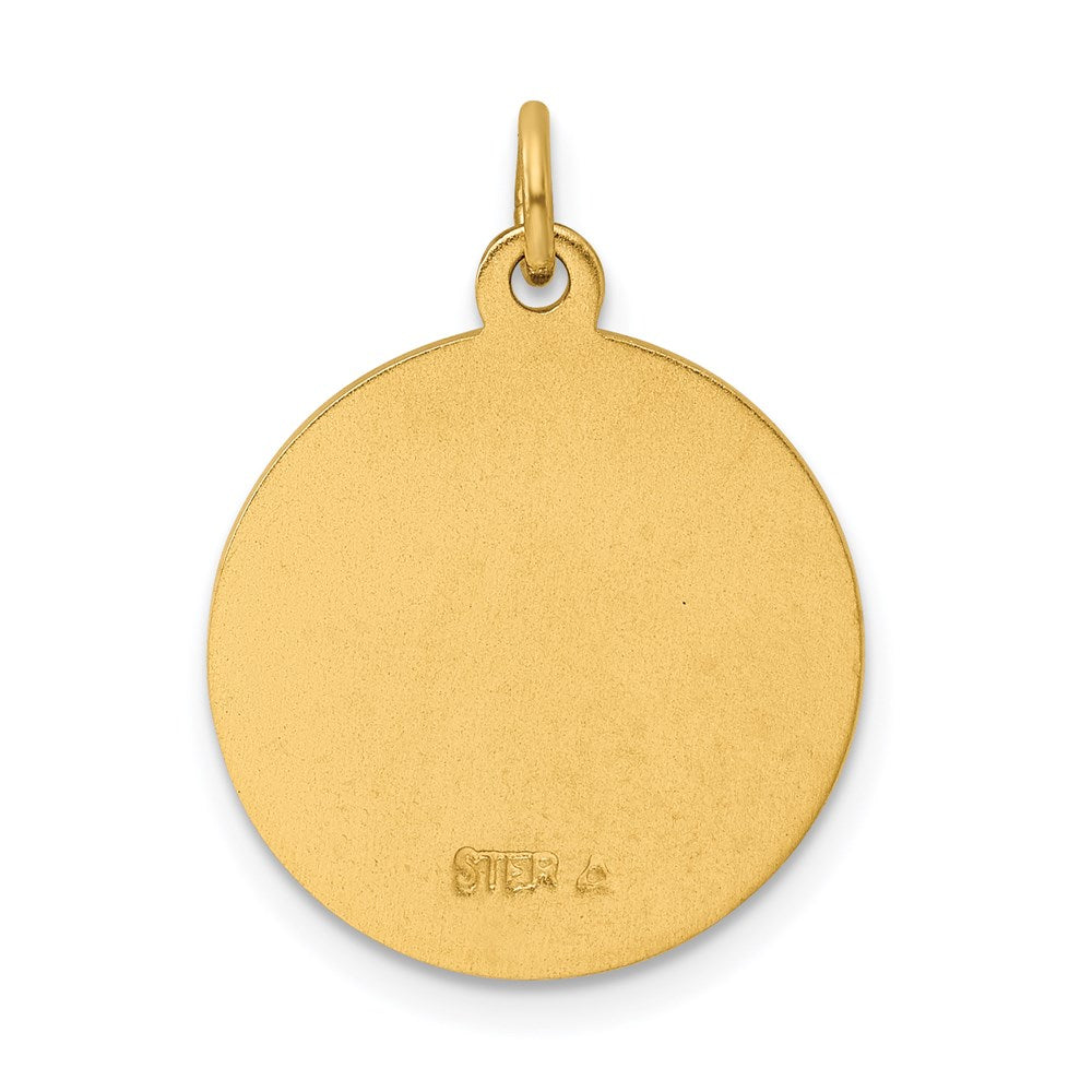 Sterling Silver Rhodium-plated & Gold-plated St. Christopher Medal