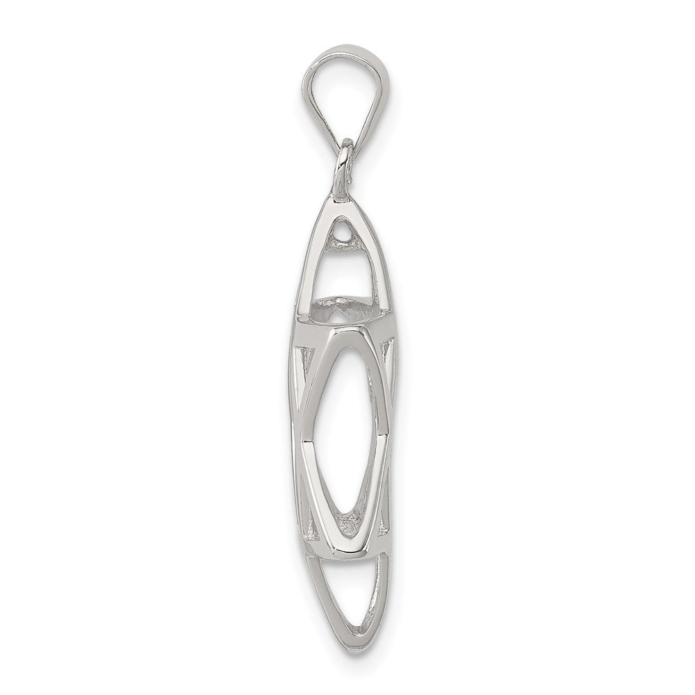 Sterling Silver Rhodium-plated Puffed Star of David Pendant