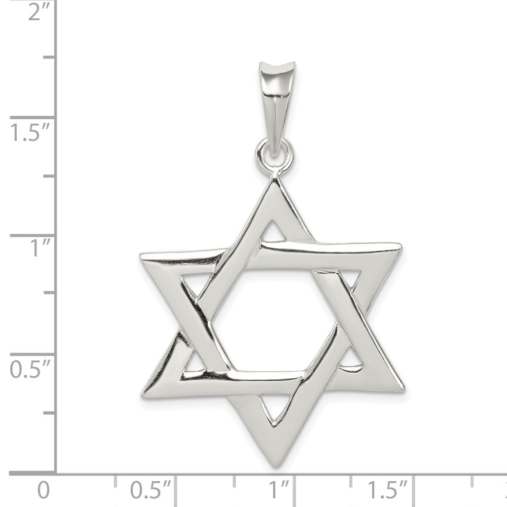 Sterling Silver Polished Star of David Pendant