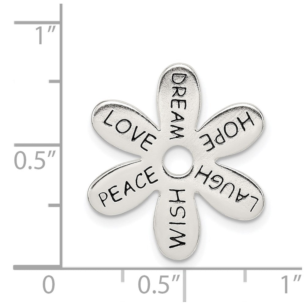 Sterling Silver Enameled Flower Slide