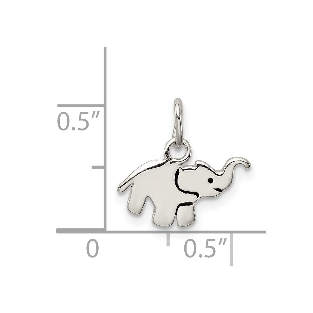Sterling Silver Enameled Elephant Charm