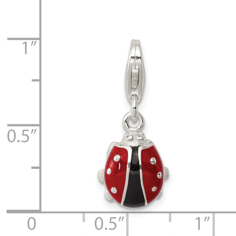 Sterling Silver Enameled Lady Bug Charm