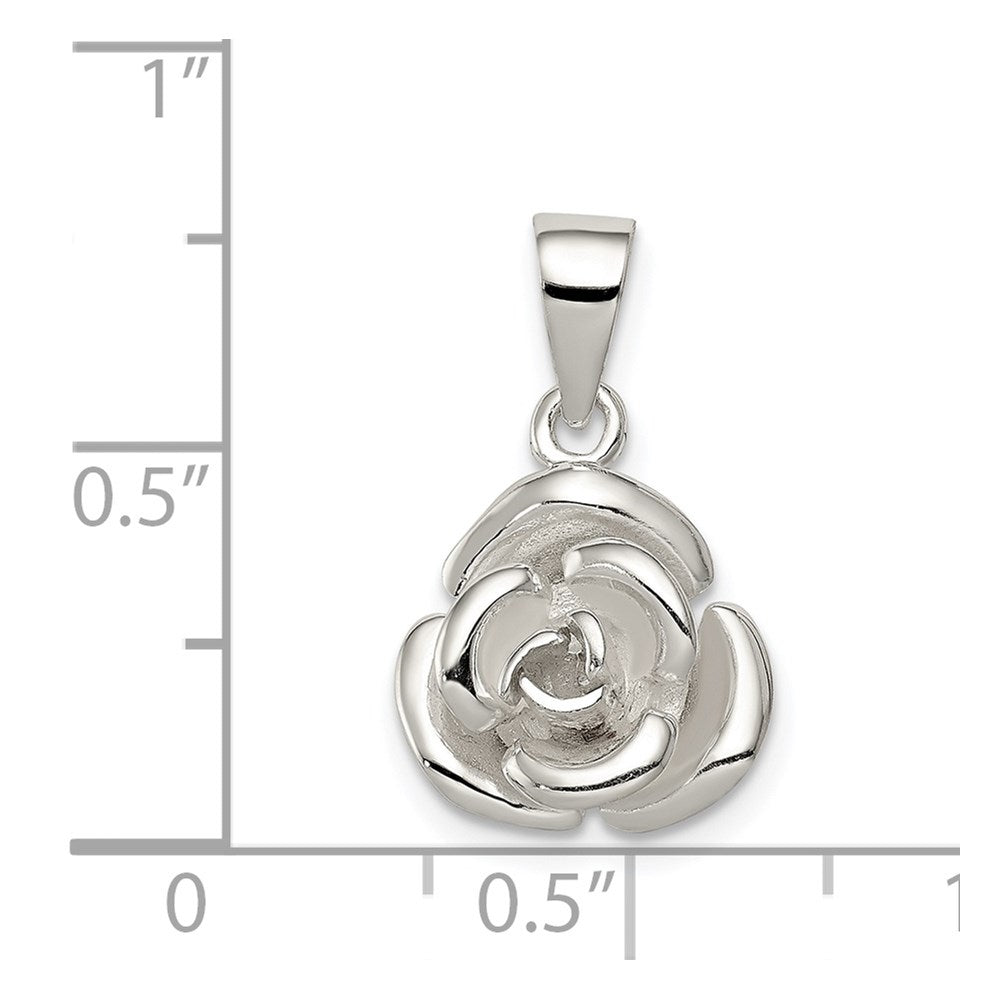 Sterling Silver Rose Pendant