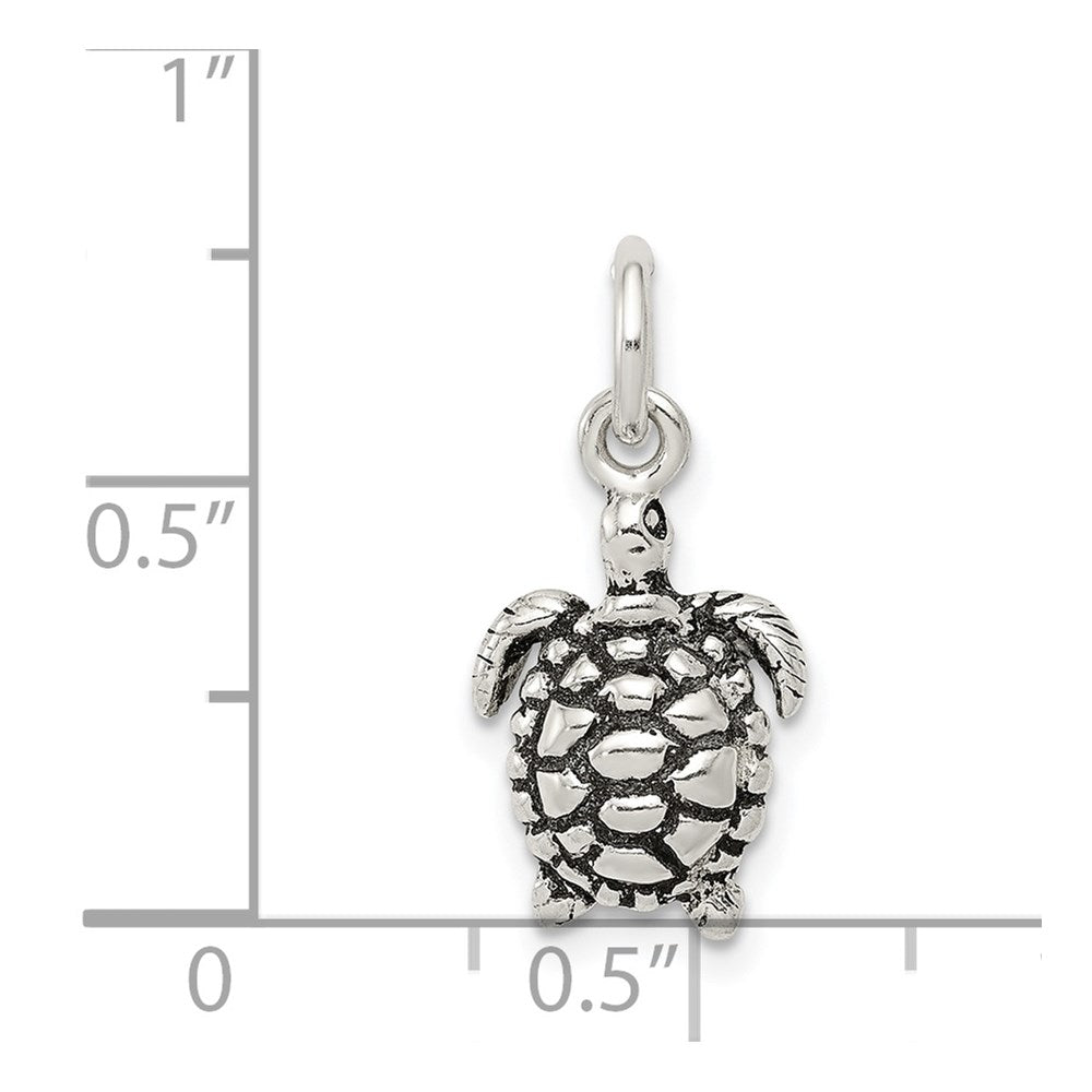 Sterling Silver Antiqued Turtle Charm