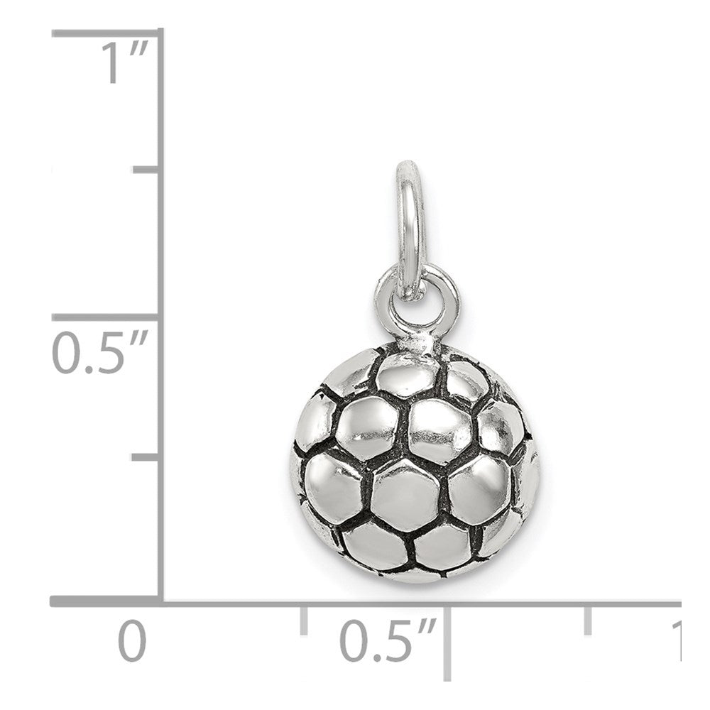 Sterling Silver Antiqued Soccer Ball Charm