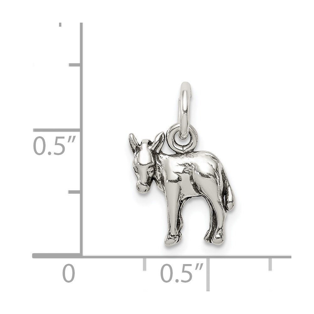 Sterling Silver Antiqued Donkey Charm