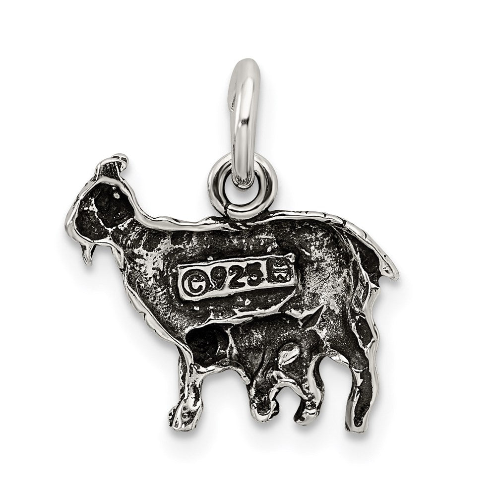 Sterling Silver Antiqued Goat Charm
