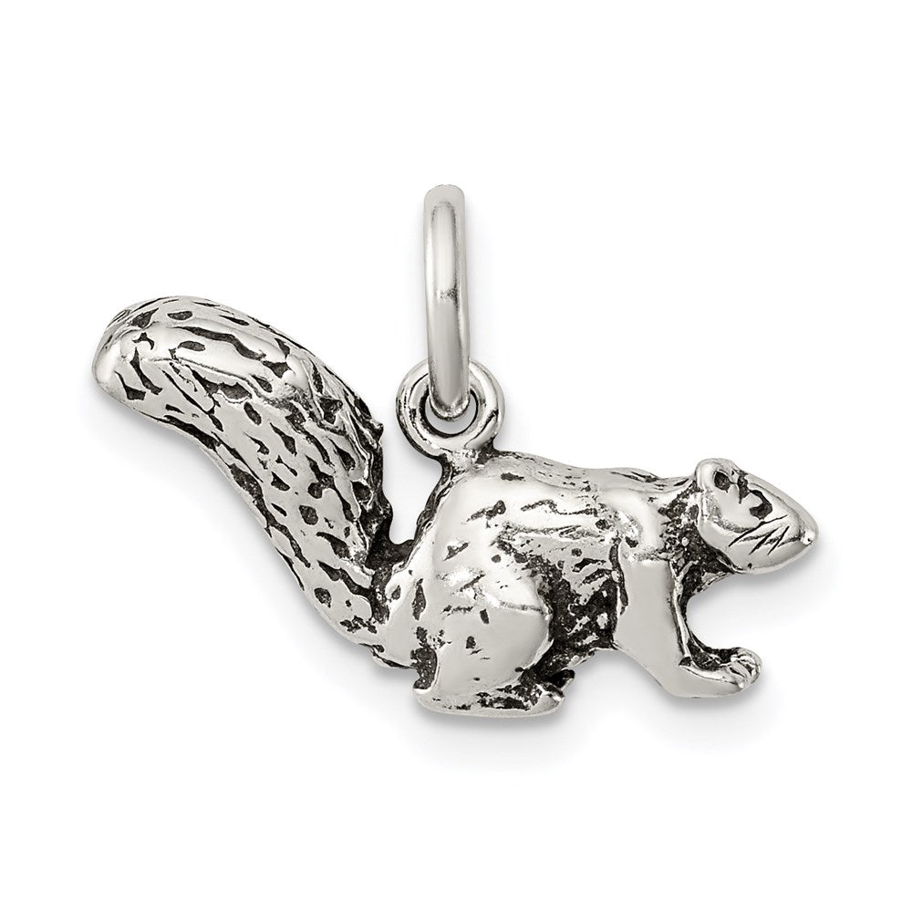 Sterling Silver Antiqued Squirrel Charm