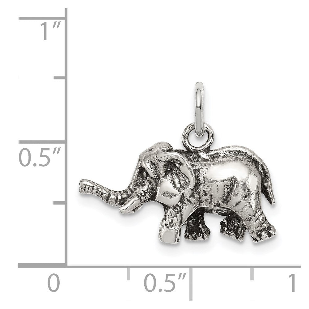 Sterling Silver Antiqued Elephant Charm
