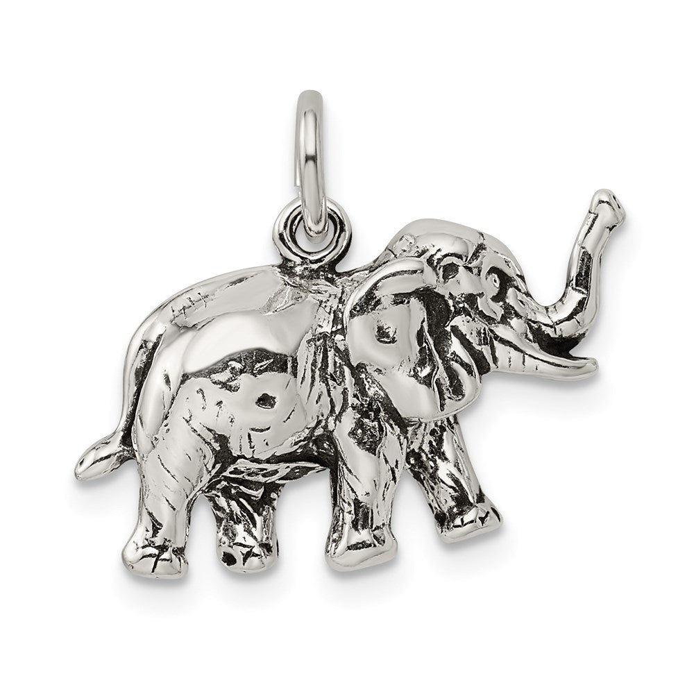 Sterling Silver Antiqued Elephant Charm