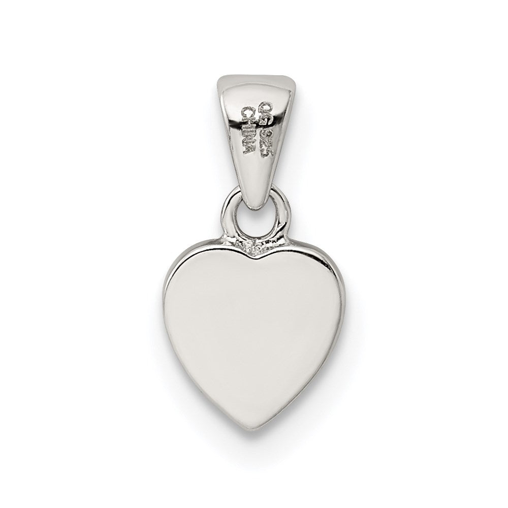 Sterling Silver Rhodium-plated Polished Heart Pendant