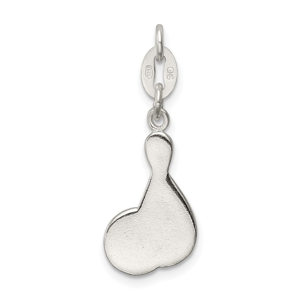 Sterling Silver Polished Enamel Bowling Charm