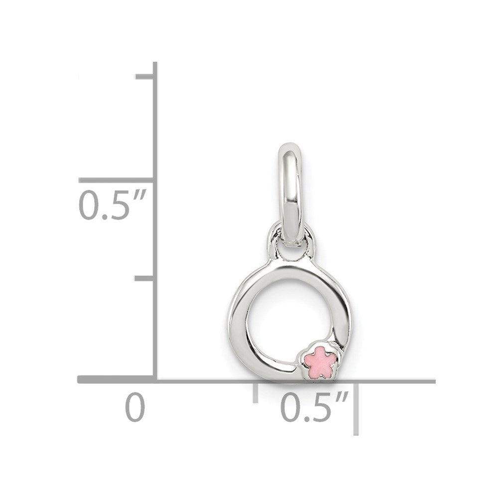 Sterling Silver Letter O with Enamel Pendant