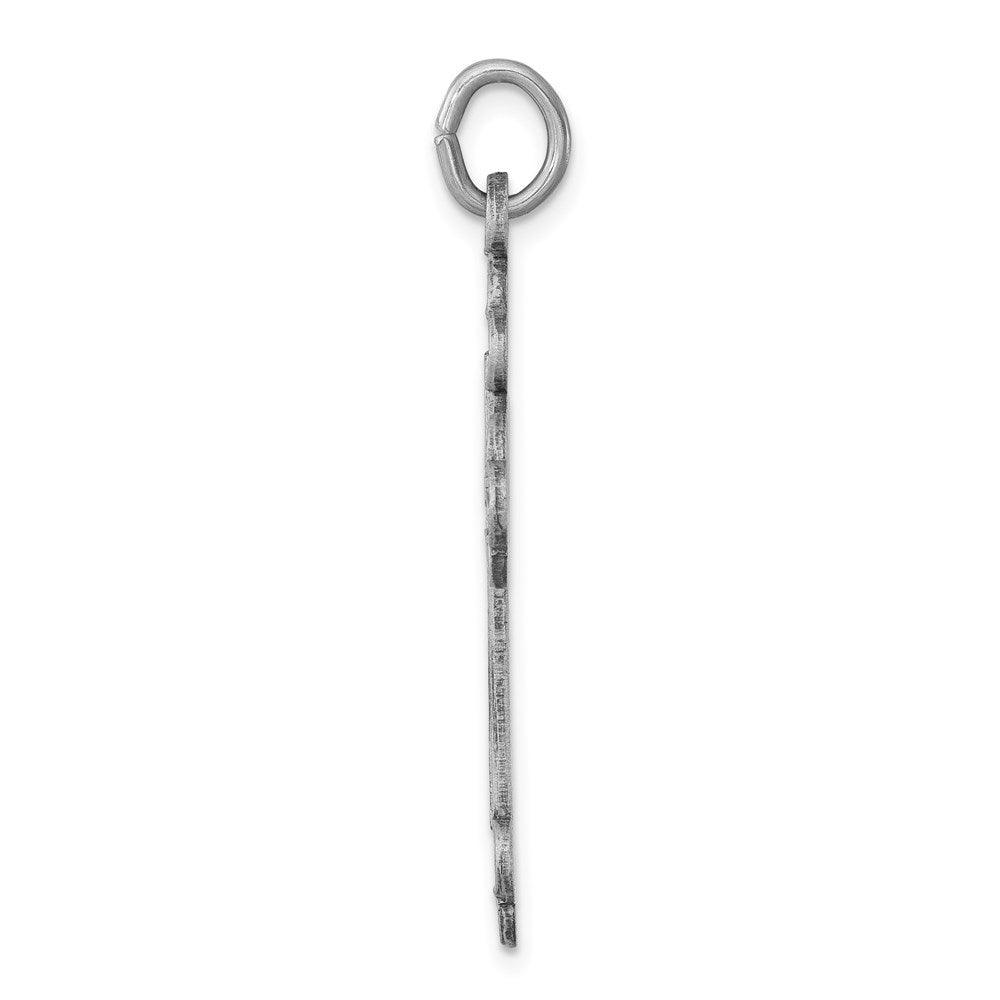 Sterling Silver Antiqued, Textured and Brushed Latin Cross Pendant