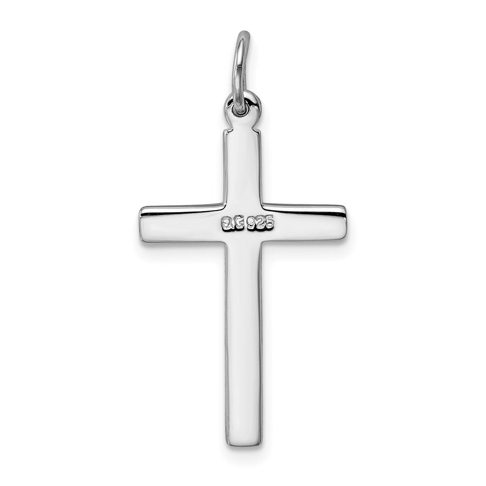 Sterling Silver Rhodium-plated Cross Pendant