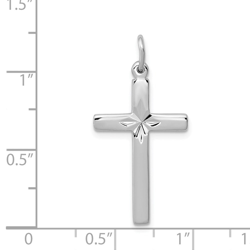 Sterling Silver Rhodium-plated Cross Pendant