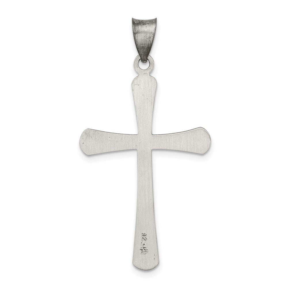 Sterling Silver Antiqued and Brushed Latin Cross Pendant