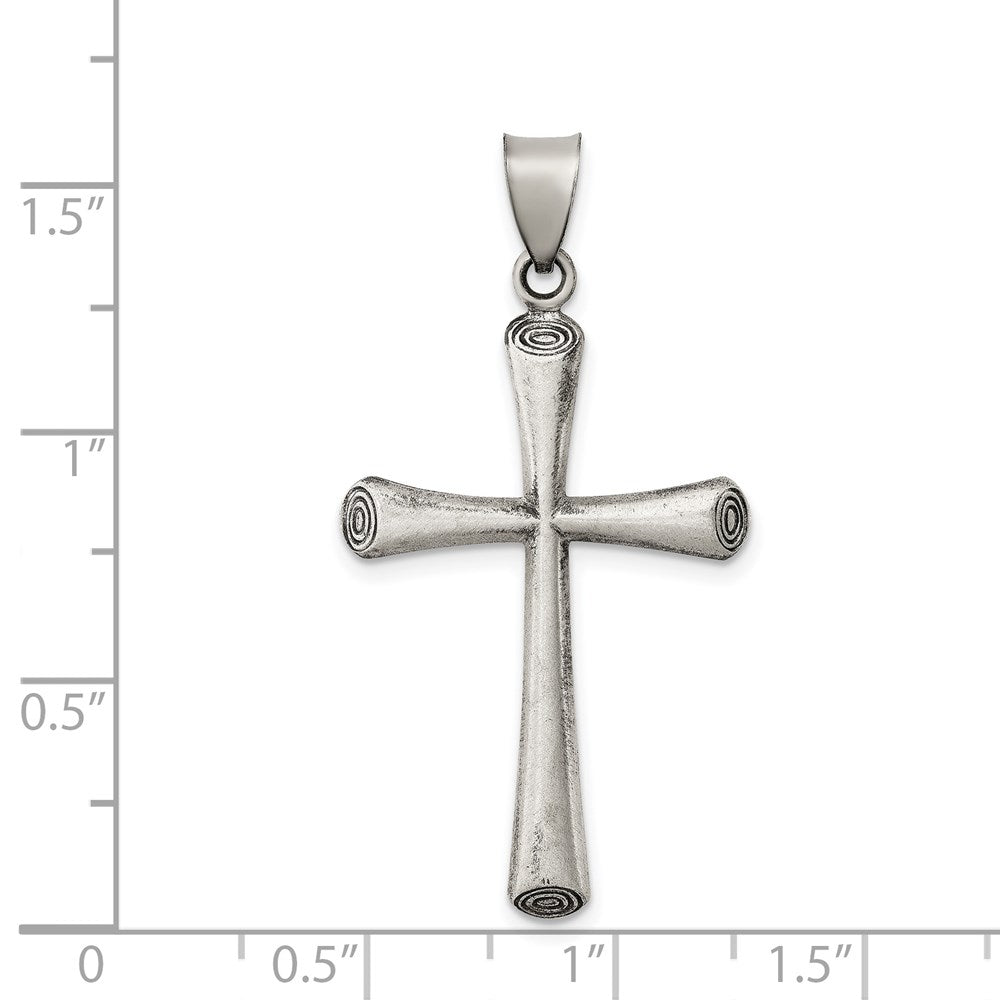 Sterling Silver Antiqued and Brushed Latin Cross Pendant