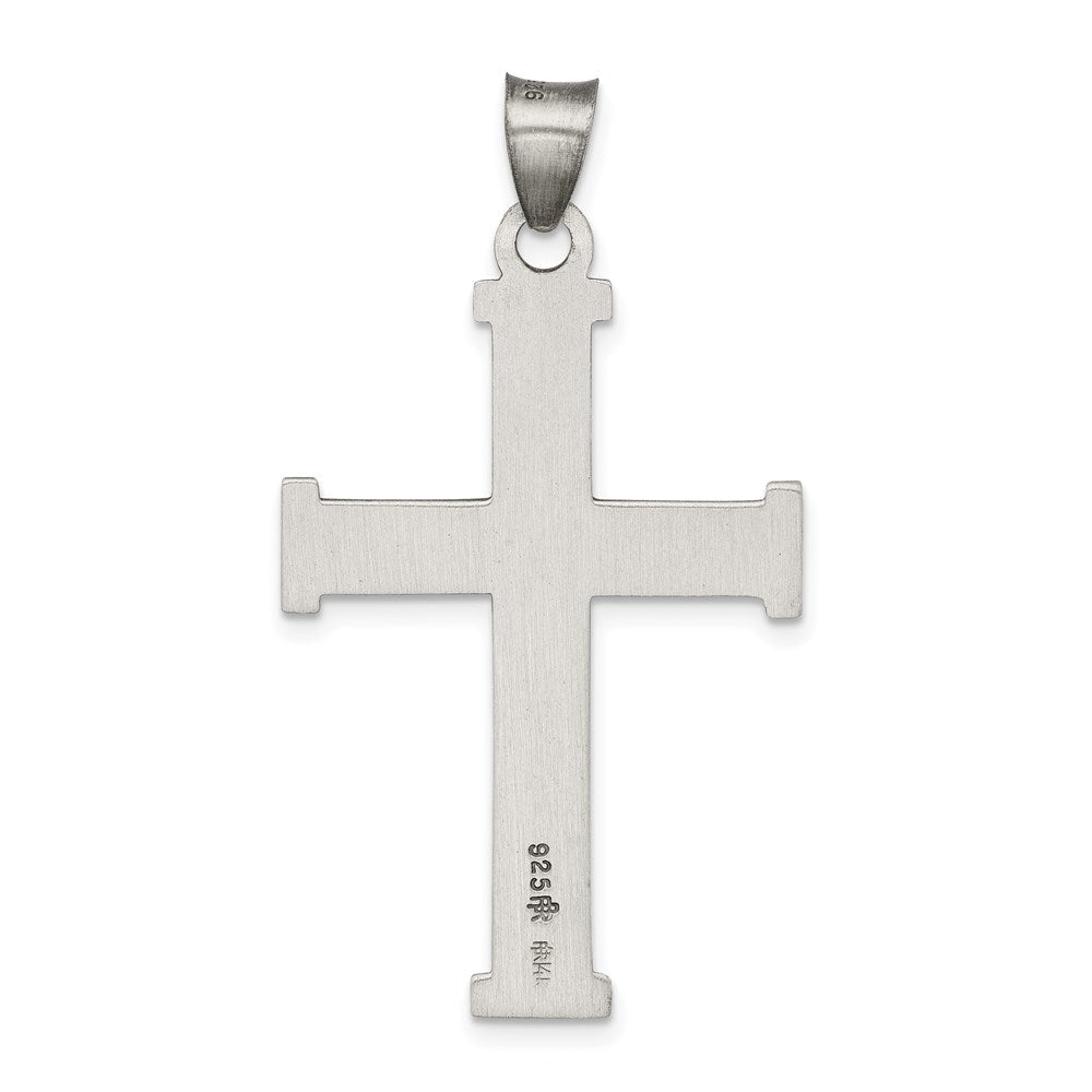 Sterling Silver Antiqued, Polished and Brushed Latin Cross Pendant