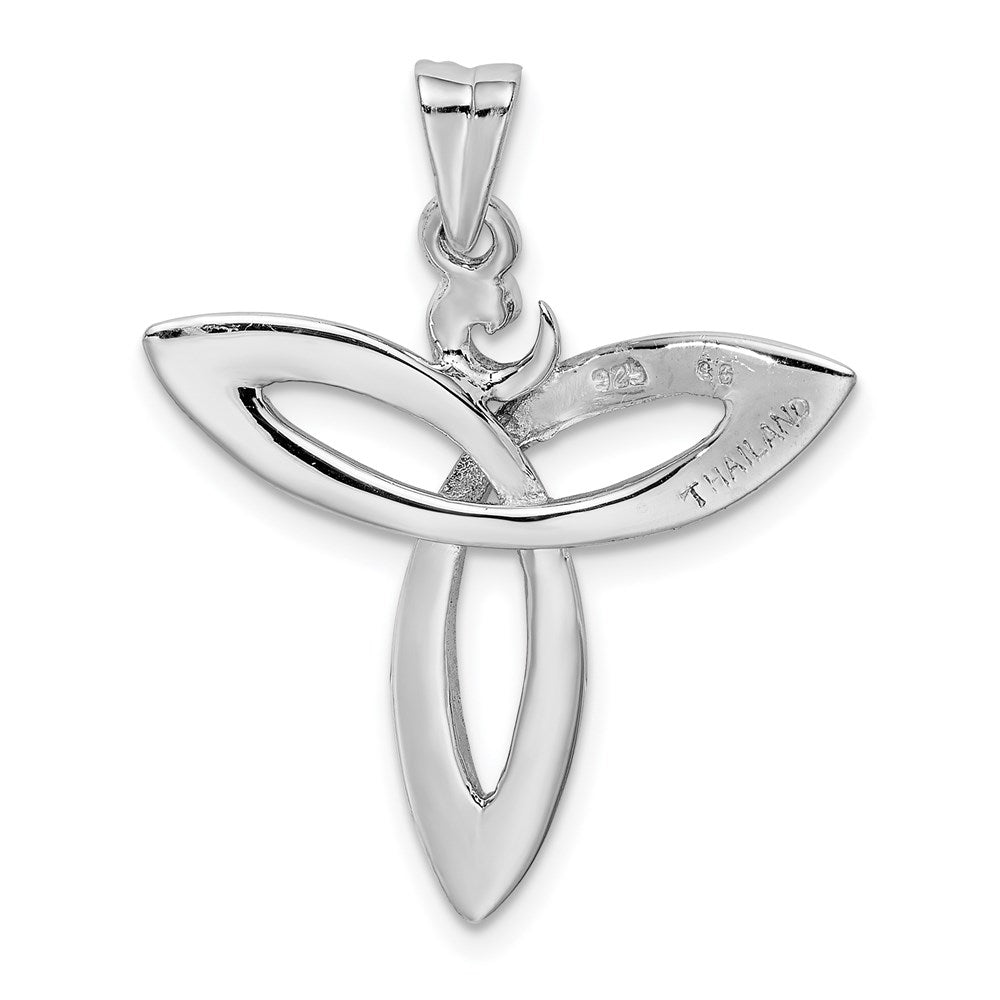 Sterling Silver Rhodium-plated Polished Trinity Celtic Pendant