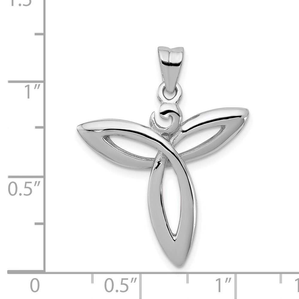 Sterling Silver Rhodium-plated Polished Trinity Celtic Pendant