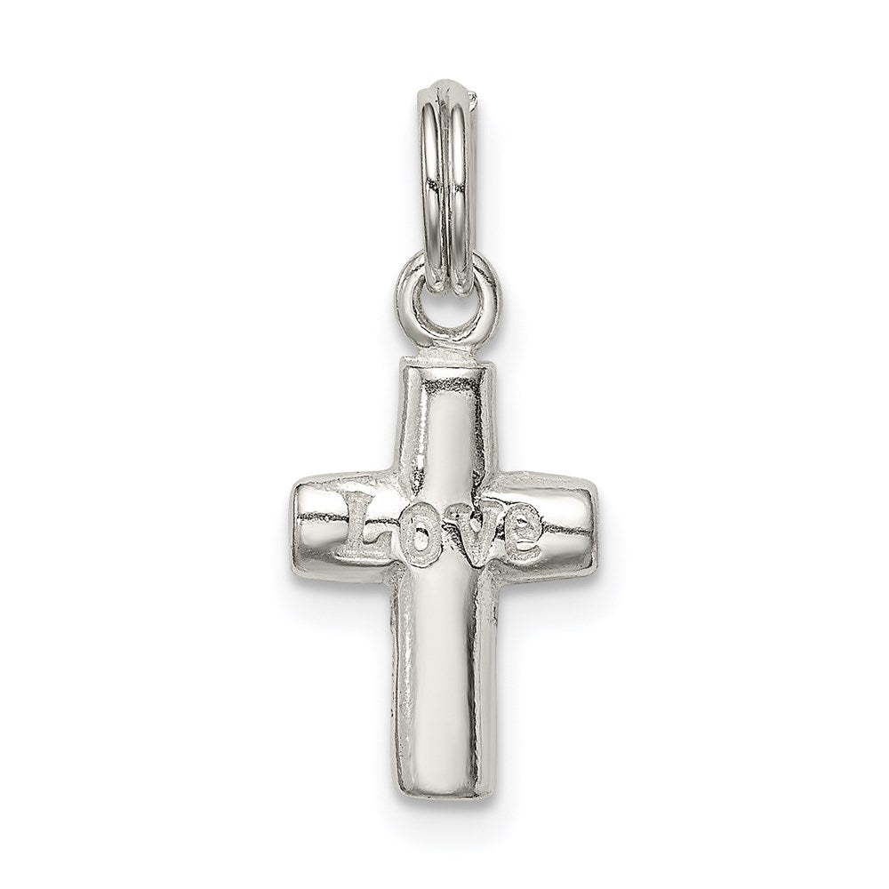 Sterling Silver Polished LOVE Cross Charm