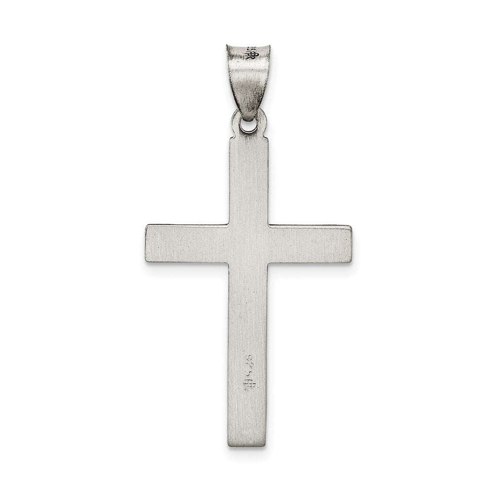 Sterling Silver Antiqued, Polished and Brushed Latin Cross Pendant