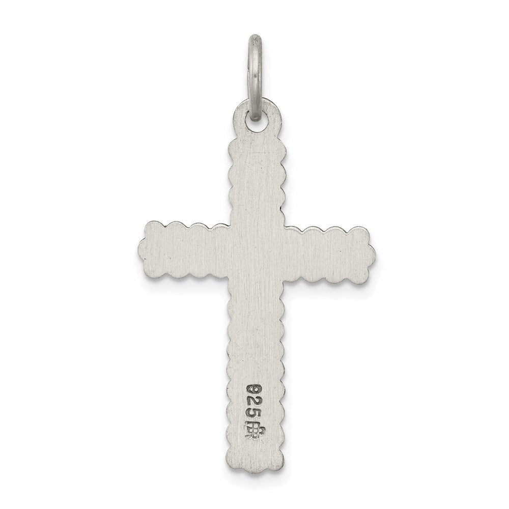 Sterling Silver Antiqued and Brushed INRI Crucifix Pendant