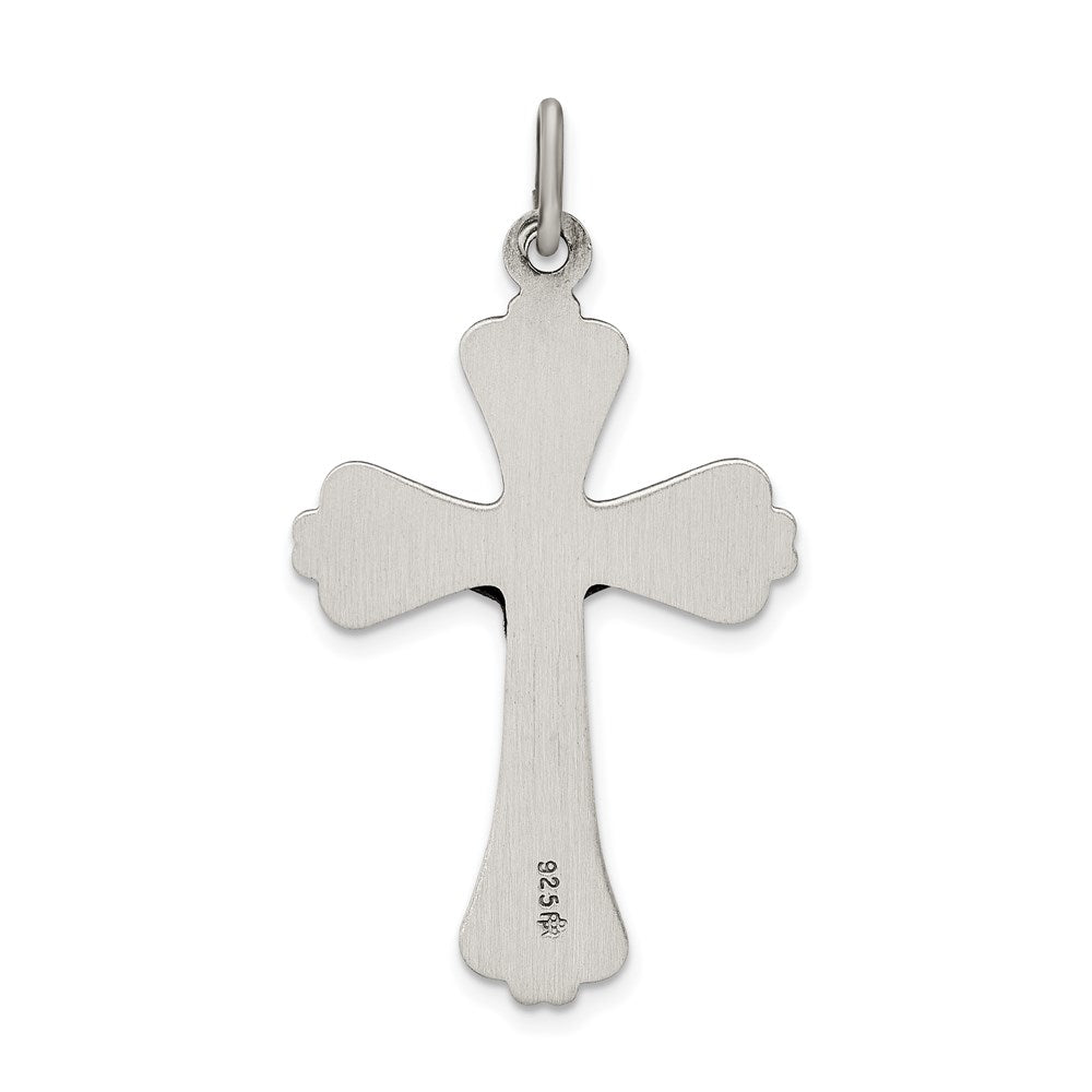 Sterling Silver Antiqued and Brushed INRI Crucifix Pendant