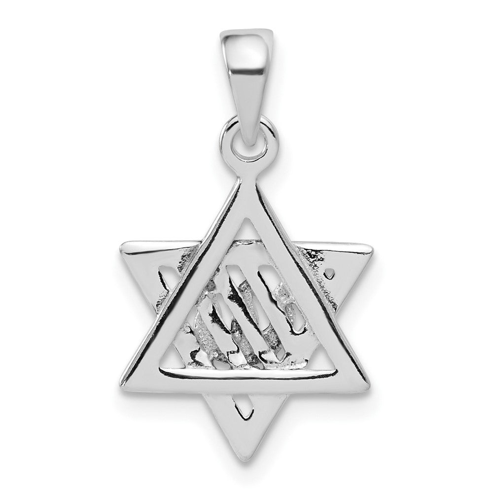 Sterling Silver Antiqued Star of David Pendant