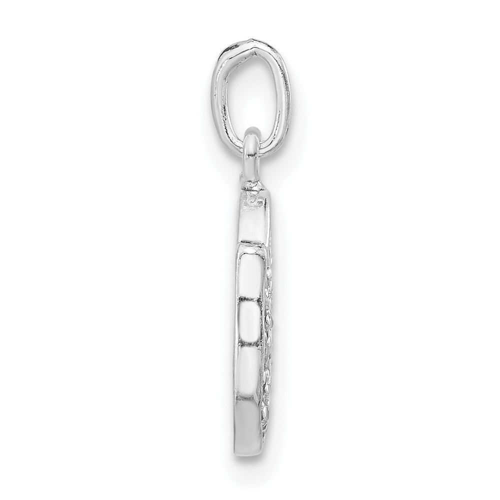 Sterling Silver Polished CZ Key Lock Charm