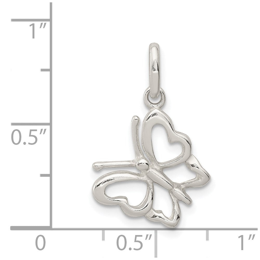 Sterling Silver Polished Butterfly Charm