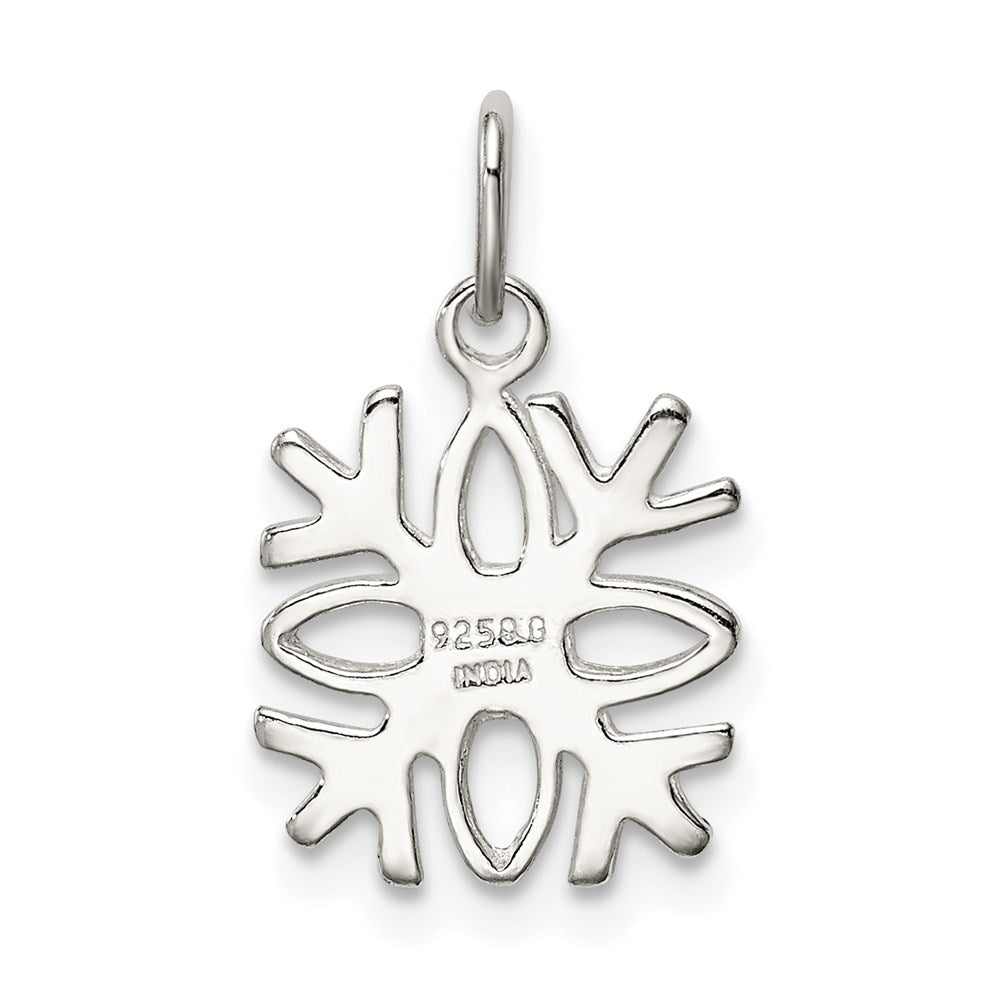 Sterling Silver Polished Snowflake Charm