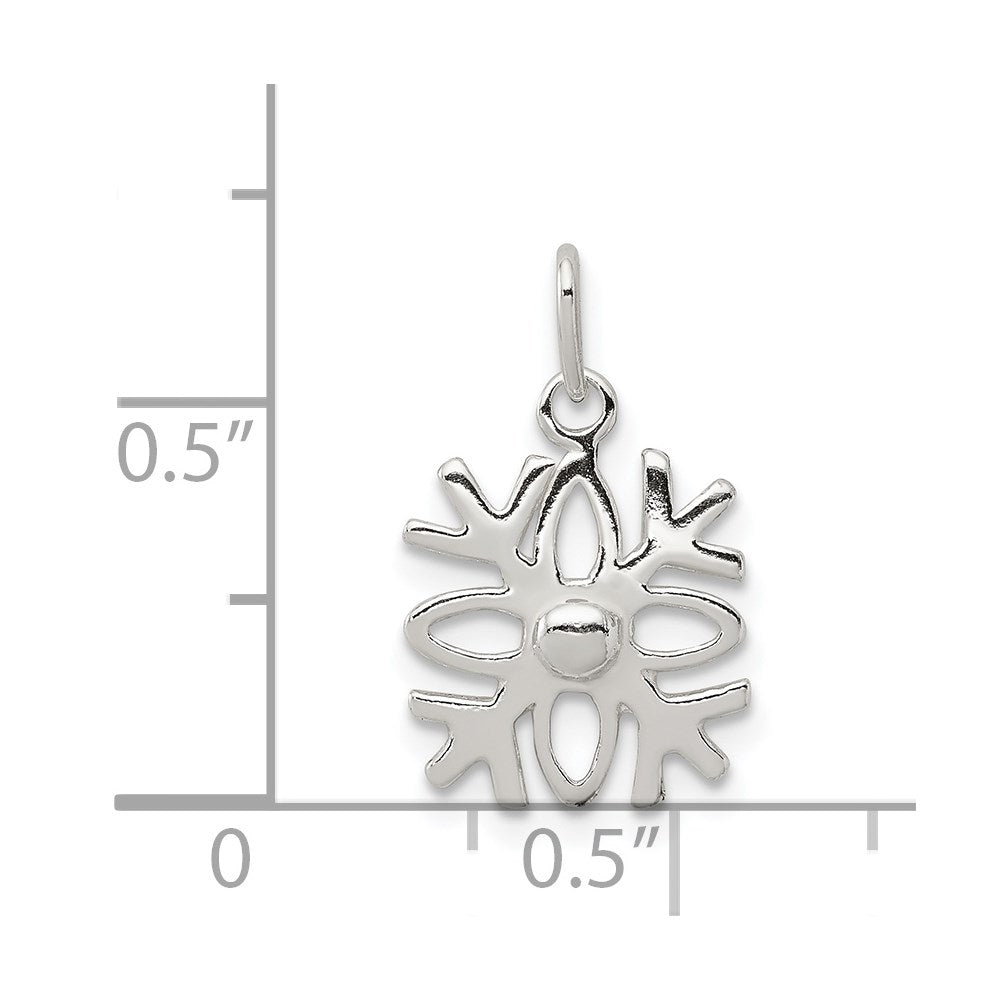 Sterling Silver Polished Snowflake Charm