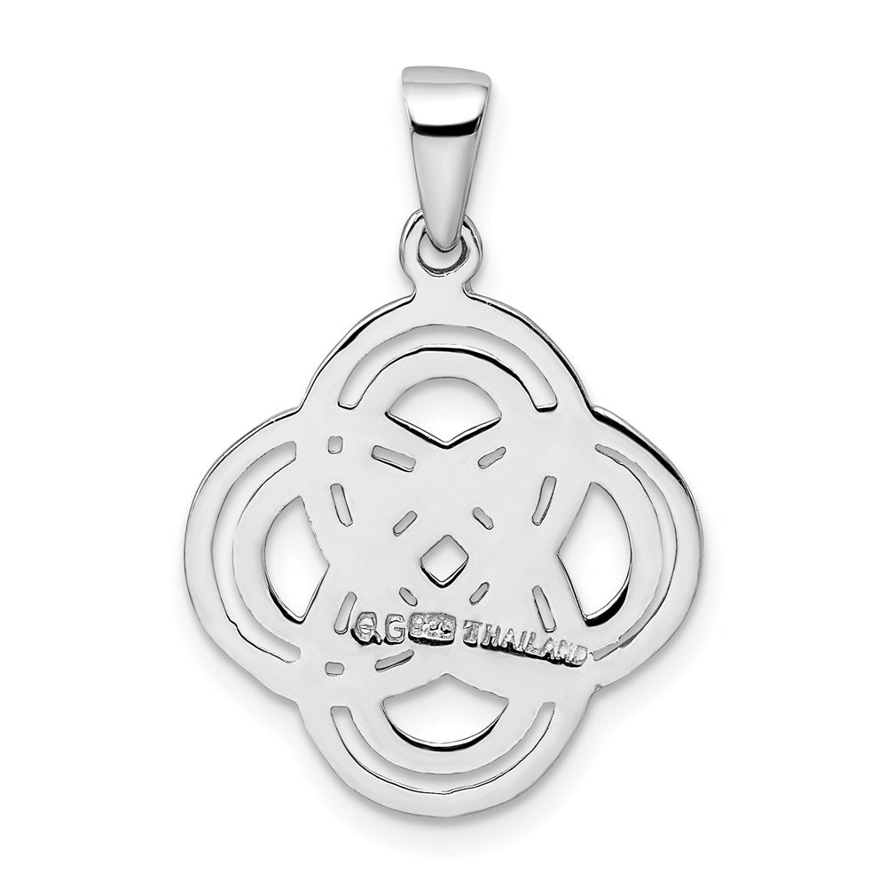 Sterling Silver Rhodium-plated Polished Celtic Knot Pendant