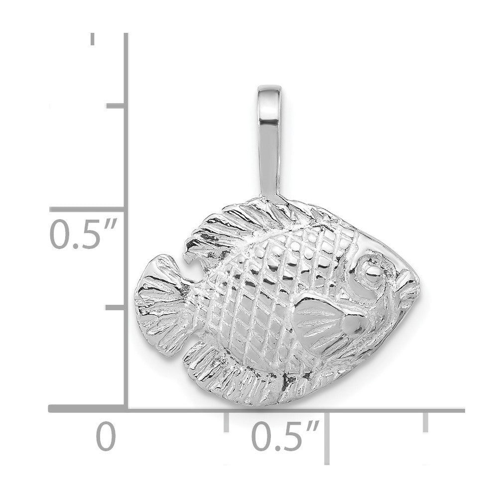 Sterling Silver Polished Tropical Fish Pendant